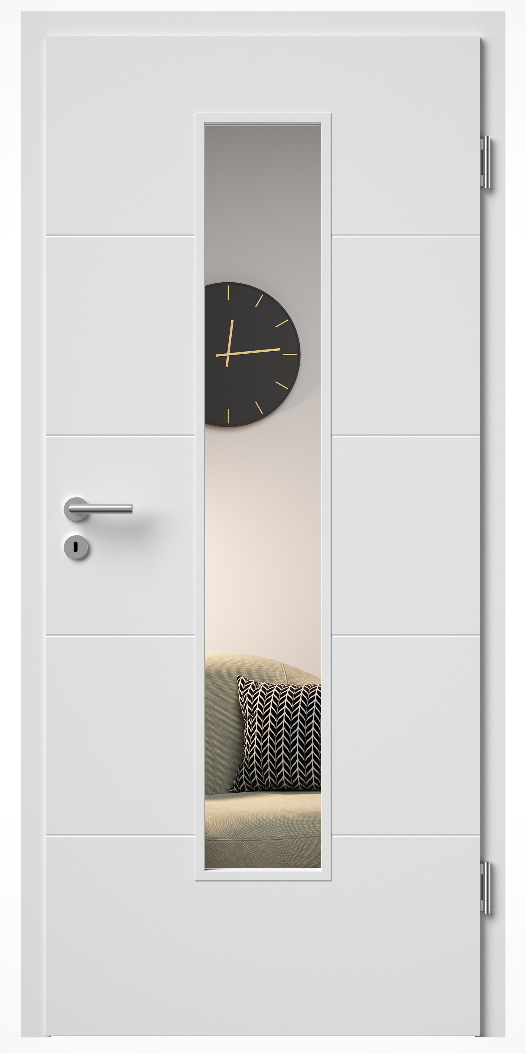 Cava 15 mit LA24 mittig Durat® Weißlack Dekor (ähnlich RAL 9016)